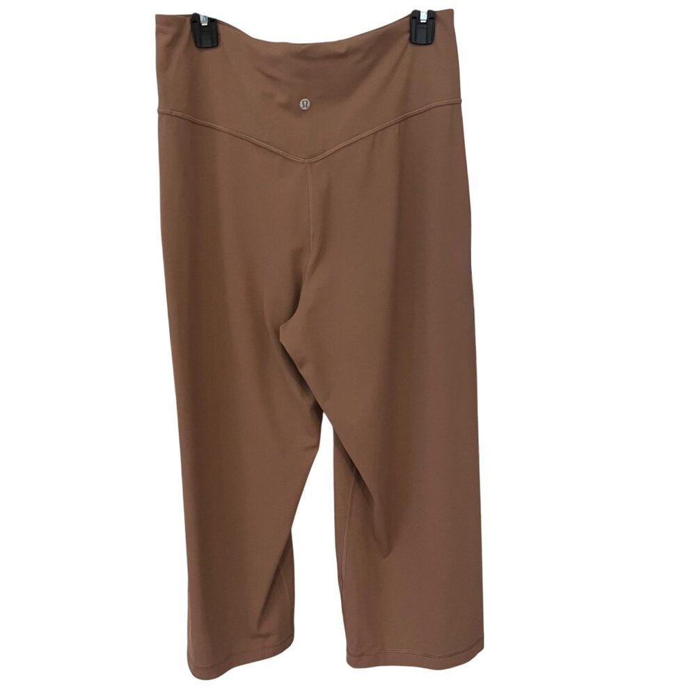 Lululemon Women Wide Leg Crop Pants Size 12 Brown Athleisure Yoga Gym Comfort - Picture 2 of 10